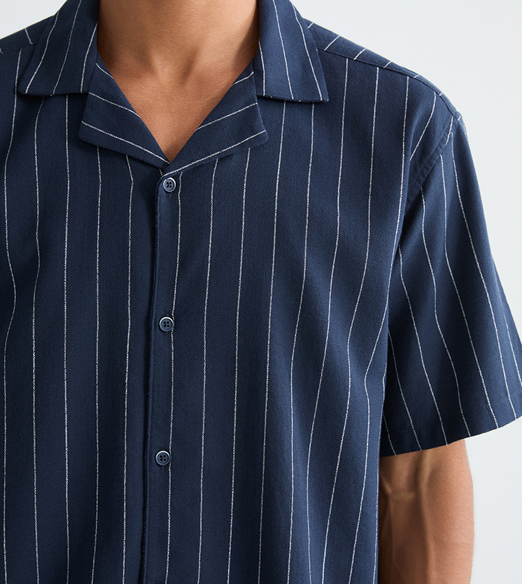 Striped Short Sleeves Casual Shirt