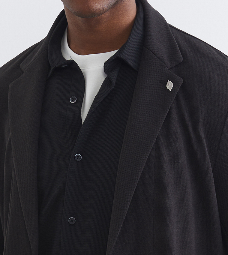 Textured Long Sleeves Blazer