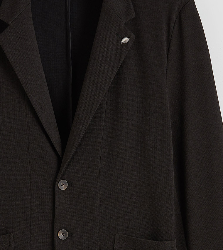 Textured Long Sleeves Blazer