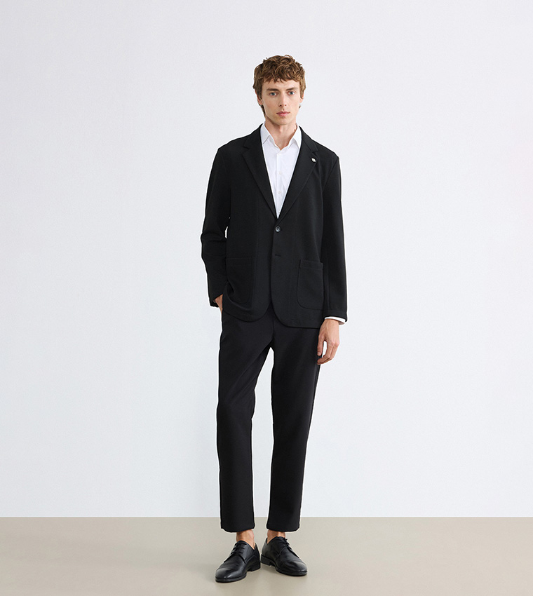 Textured Long Sleeves Blazer