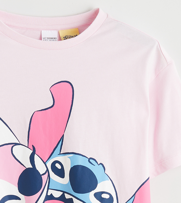 تيشيرت بكم قصير بطبعة ستيتش وانجل