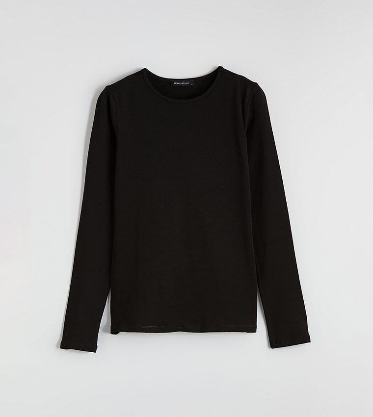 Solid Crew Neck Long Sleeves T-Shirt