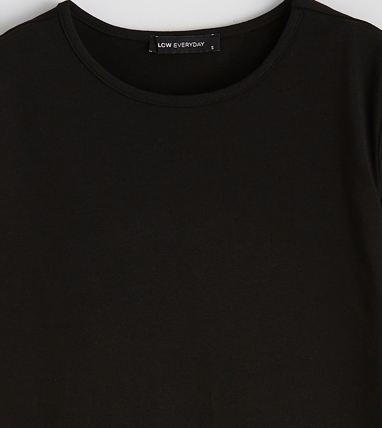 Solid Crew Neck Long Sleeves T-Shirt