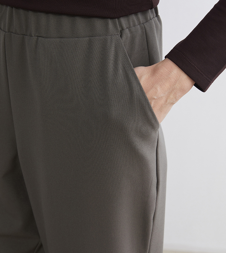 Solid Elastic Waist Soft Touch Sweatpants