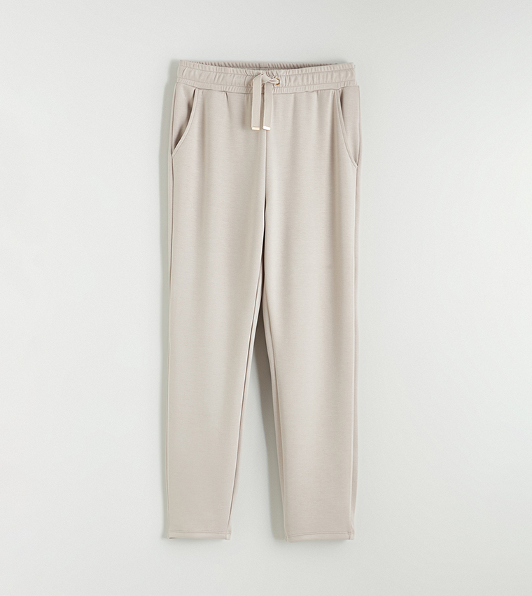 Solid Elastic Waist Soft Touch Sweatpants