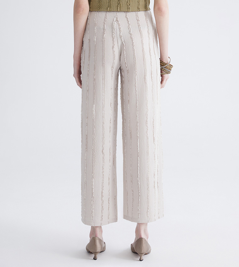 Textured Wide Leg Trousers