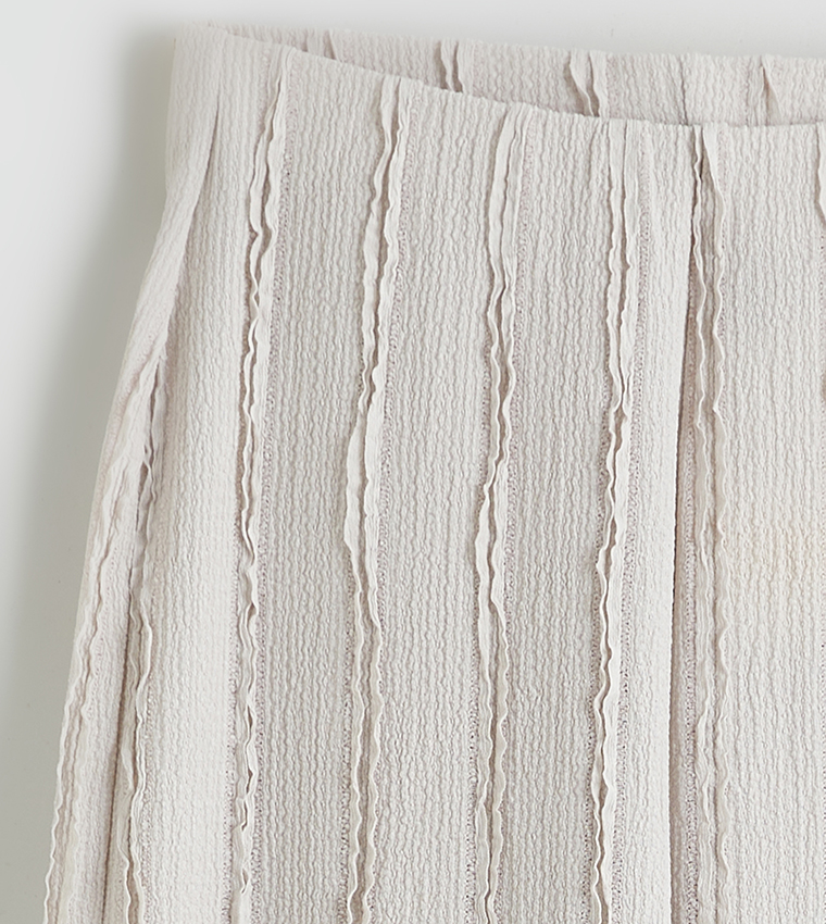 Textured Wide Leg Trousers