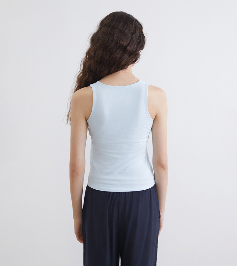 LC Waikiki  Sleeveless Tops - Light Blue Sleeveless Tops