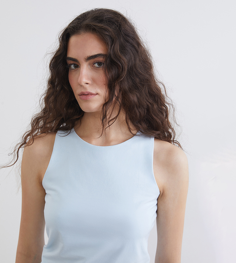 LC Waikiki  Sleeveless Tops - Light Blue Sleeveless Tops