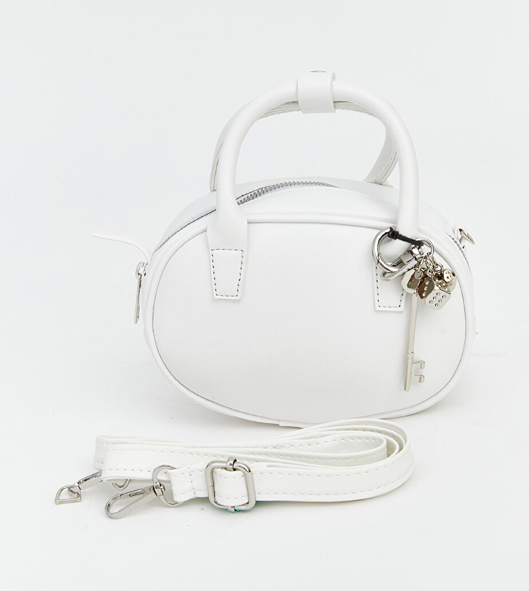 Solid Zip Shoulder Bag