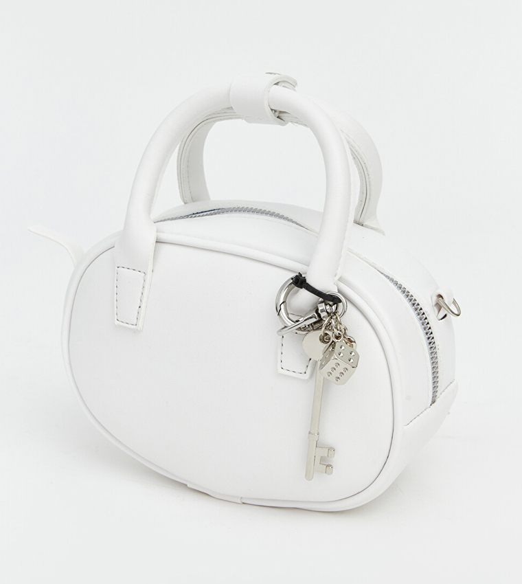 Solid Zip Shoulder Bag