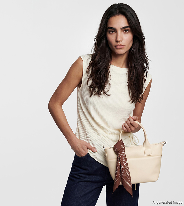 Solid Zipper Handheld Bag