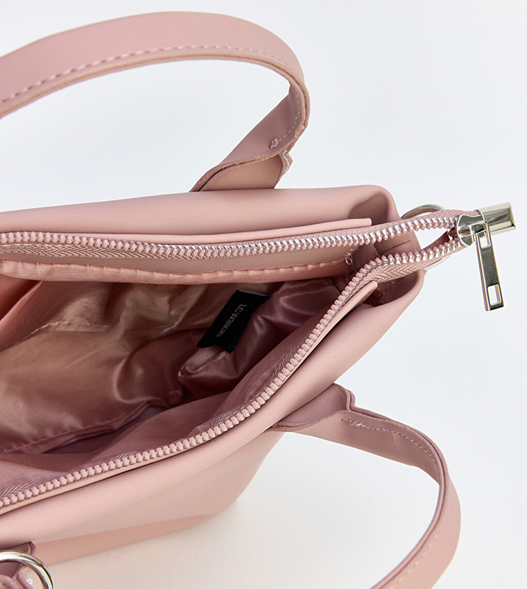 Solid Zipper Handheld Bag