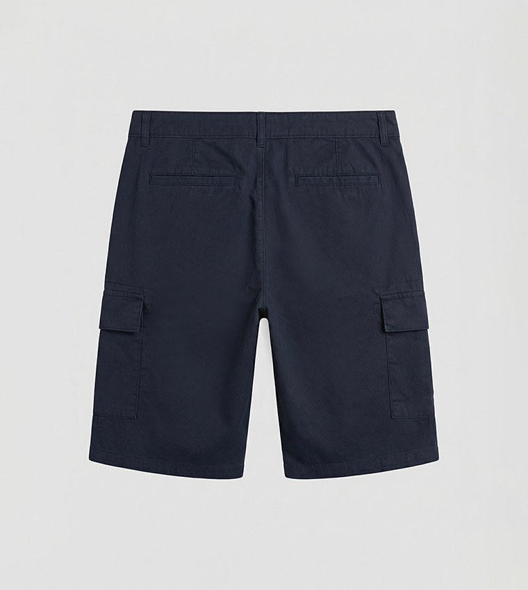Buy LC Waikiki Solid Loose Fit Cargo Shorts In Navy | 6thstreet Kuwait