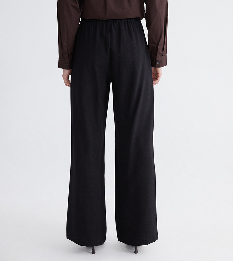 بنطلون واسع بخصر عالي 