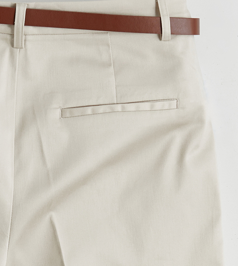 Solid High Rise Woven Formal Trousers