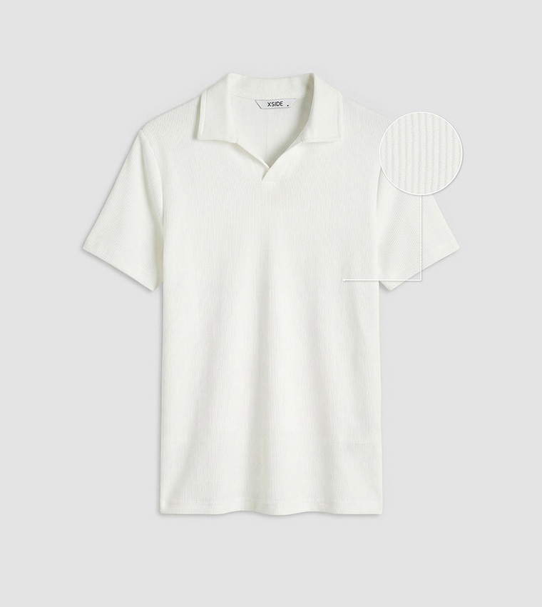 Textured Short Sleeves Polo T-Shirt