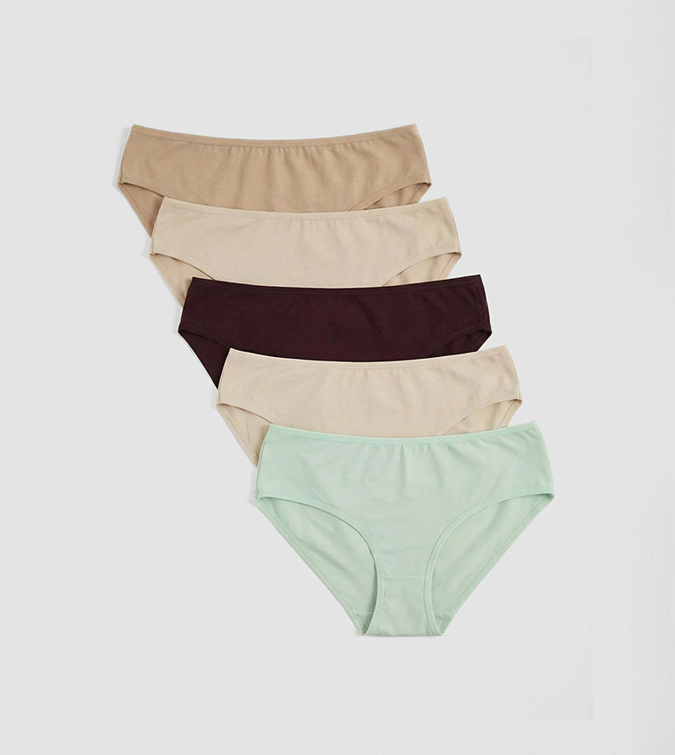 Pack of 5 Solid Hipster Briefs