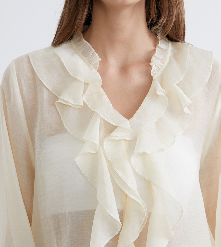 توب شيفون كم طويل 