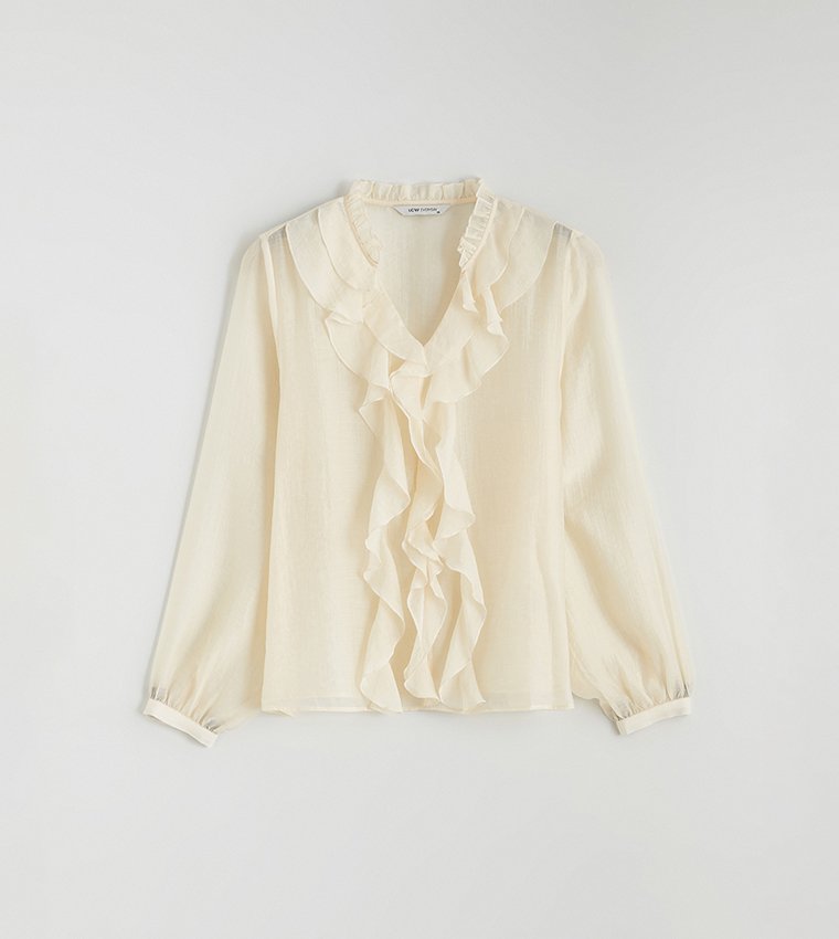 توب شيفون كم طويل 