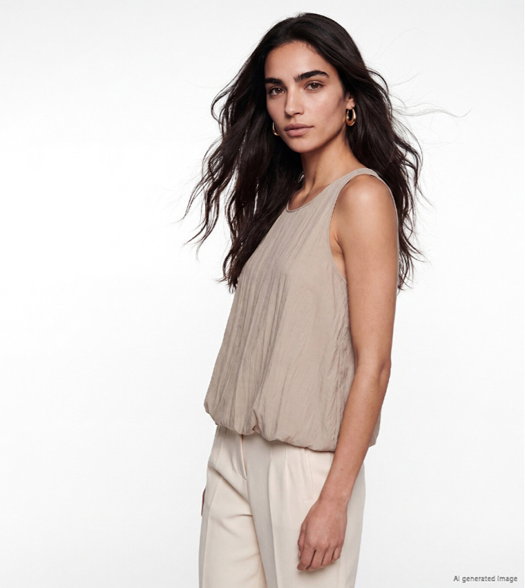 اٍل سي واي كيكي  توبات بلا أكمام  - بيج Sleeveless Tops