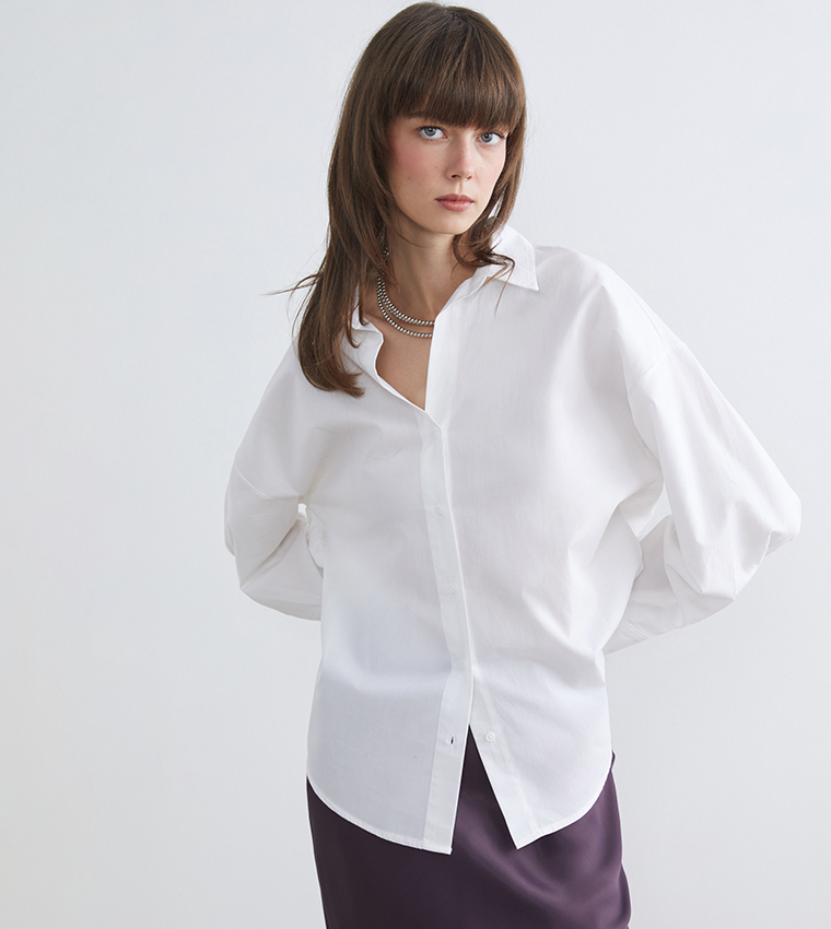 قميص أوفرسايز كم طويل 