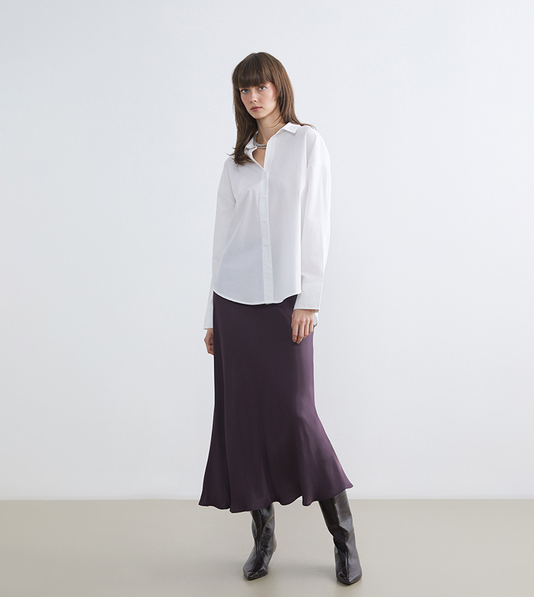 قميص أوفرسايز كم طويل 