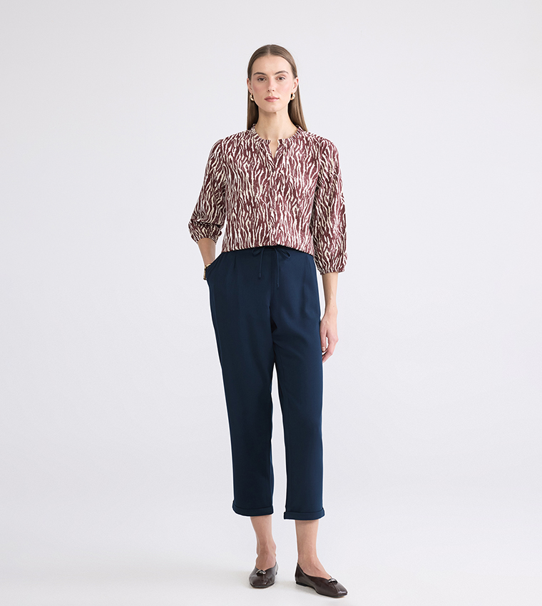 Patterned 3/4 Sleeves Top