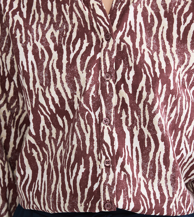 Patterned 3/4 Sleeves Top