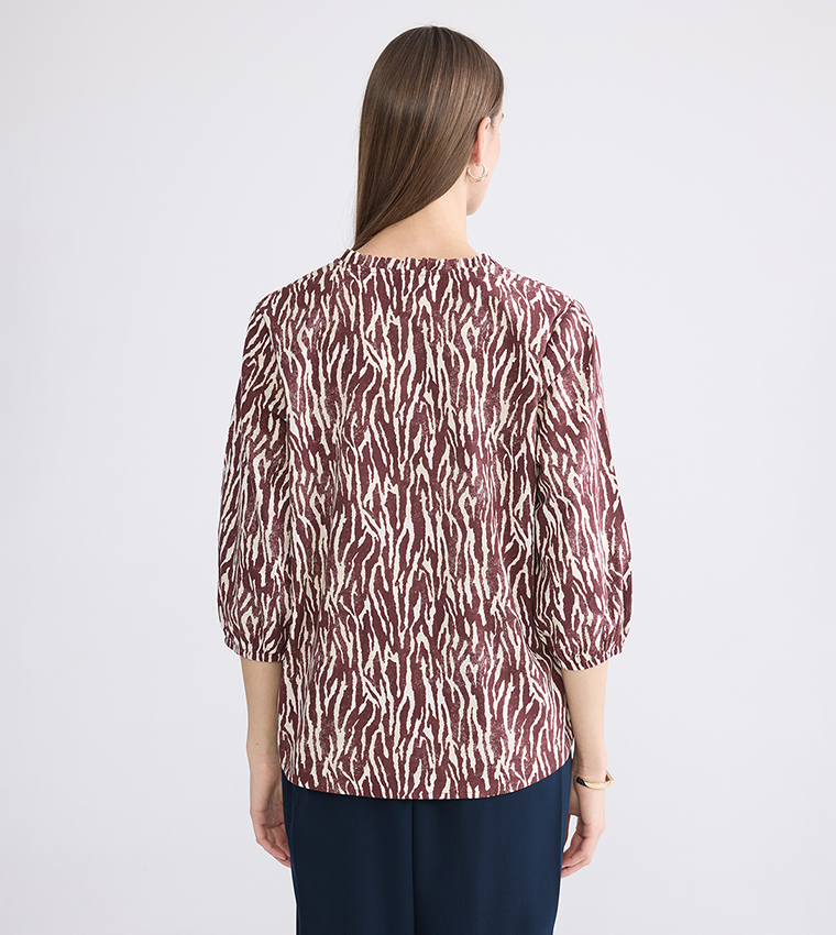 Patterned 3/4 Sleeves Top