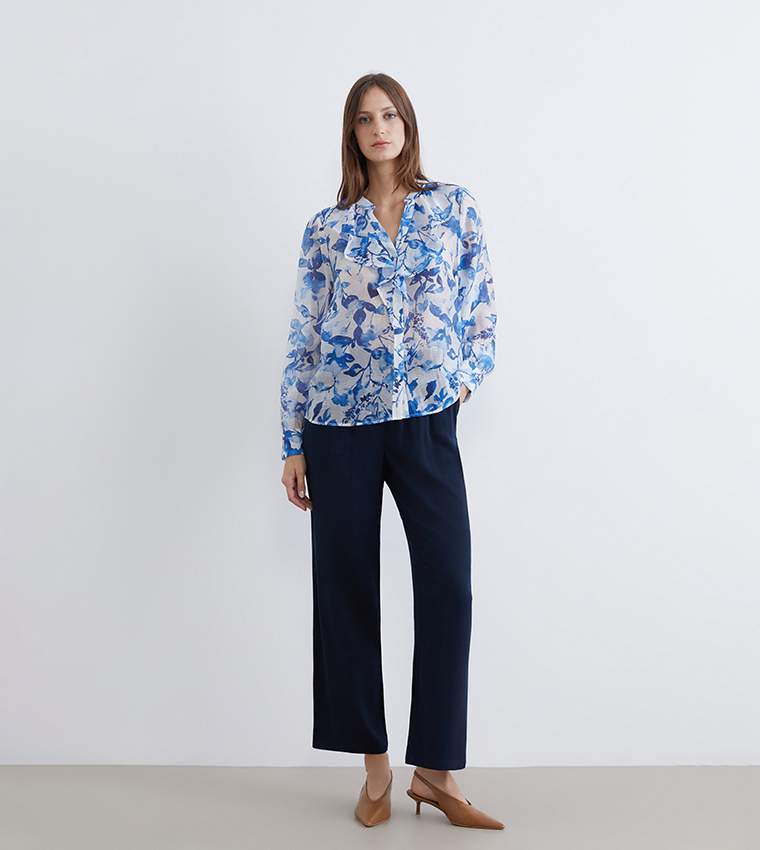 Elastic Waist Straight Fit Pants