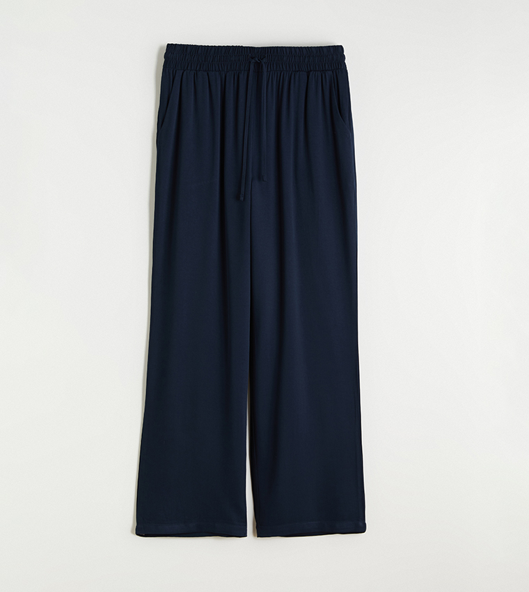 Elastic Waist Straight Fit Pants