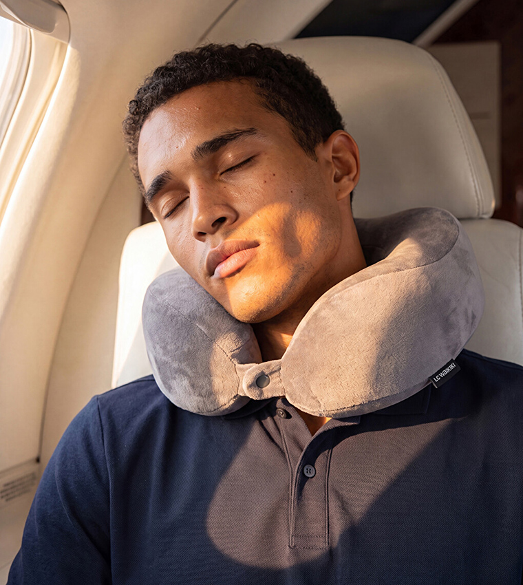 Solid Snap Closure Neck Pillow