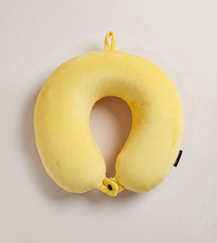 Solid Snap Button Neck Pillow