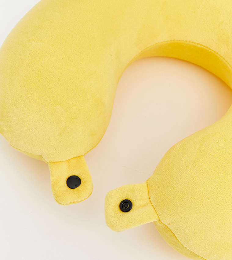 Solid Snap Button Neck Pillow