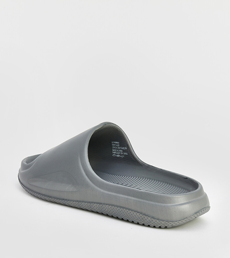 Solid Open Toe Slip-On Slides