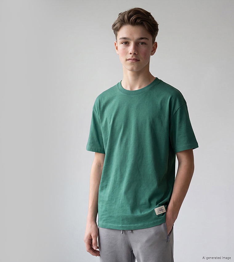 Solid Crew Neck T-Shirt