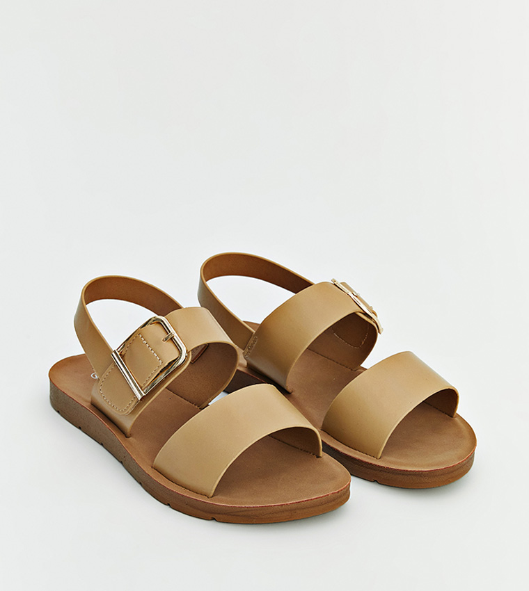 Solid Slingback Flat Sandals
