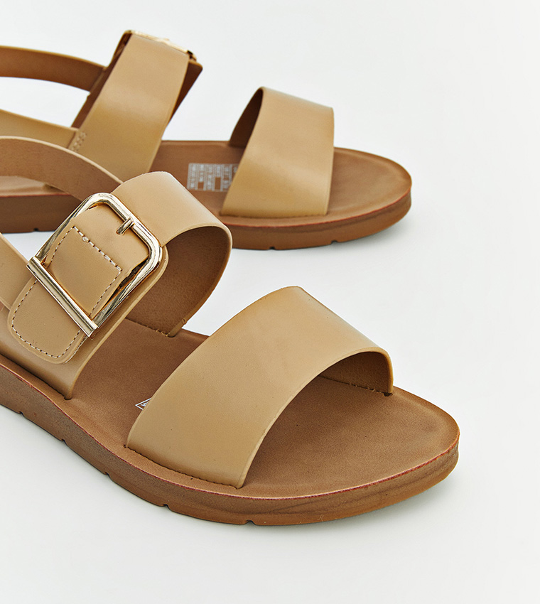 Solid Slingback Flat Sandals