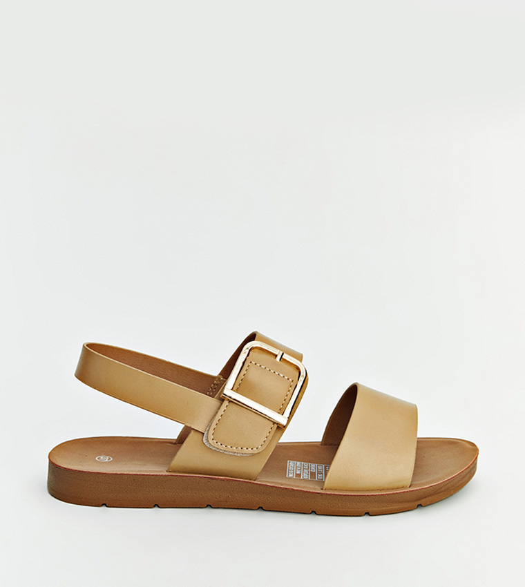 Solid Slingback Flat Sandals