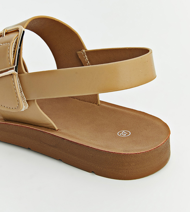 Solid Slingback Flat Sandals