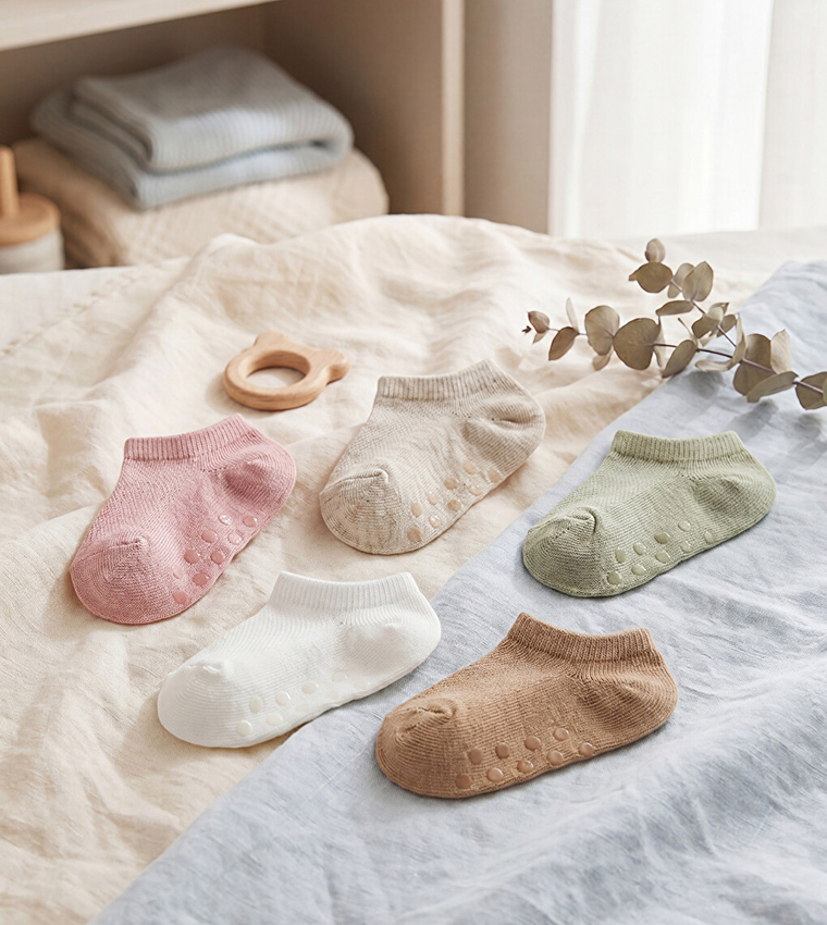 5-Pack Solid Ankle Socks