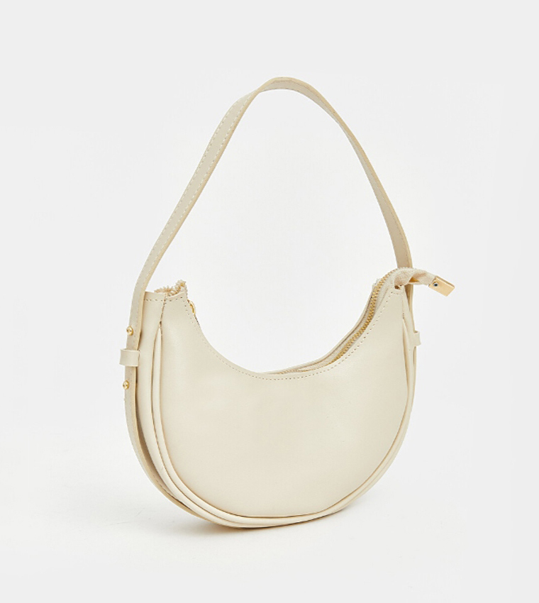 Solid Zip Shoulder Bag