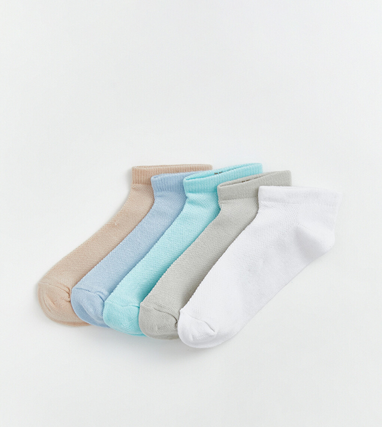 5-Pack Solid Ankle Length Socks