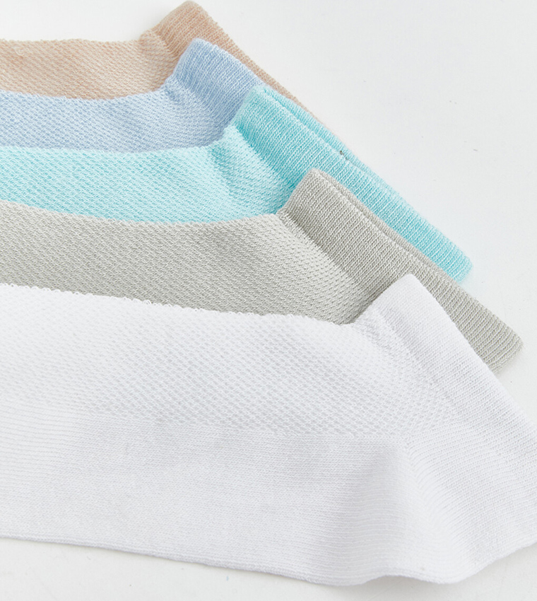 5-Pack Solid Ankle Length Socks