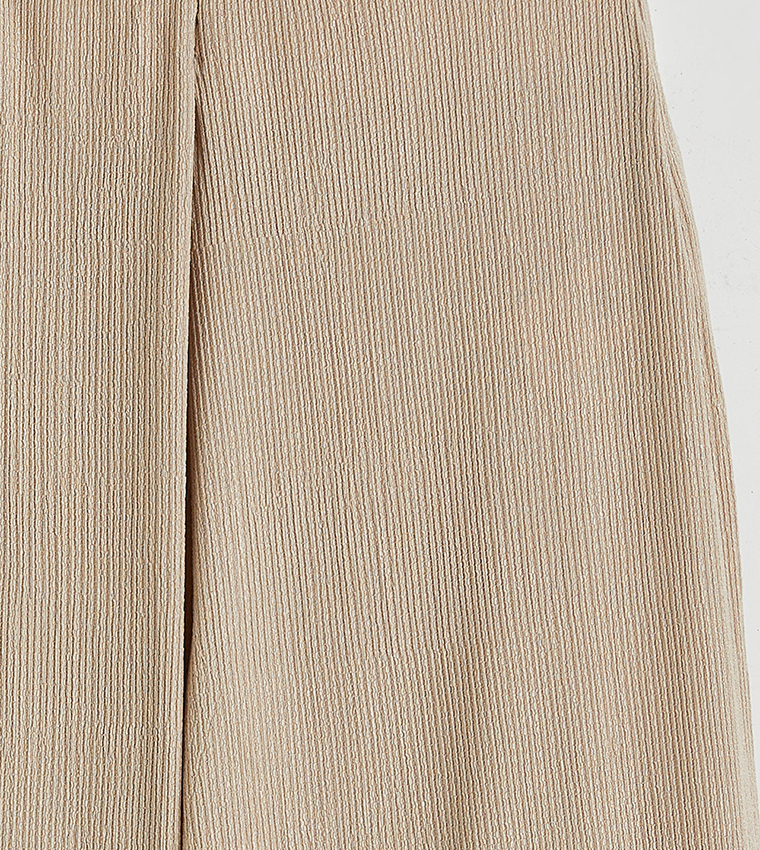 Textured Wide Leg Trousers