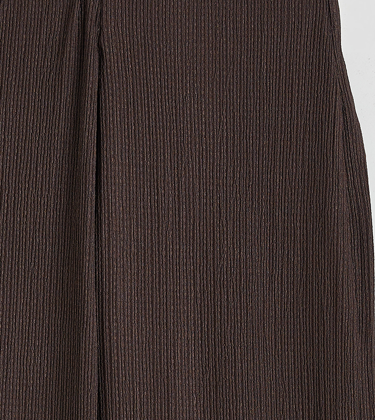 Textured Wide Leg Trousers