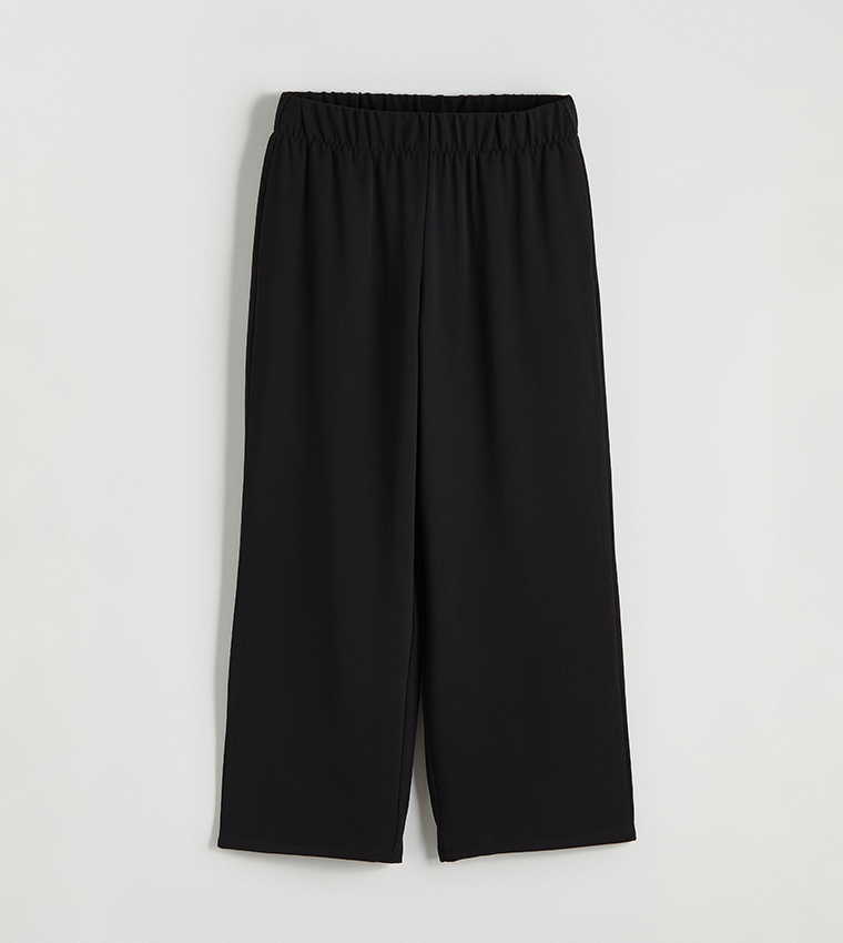 بنطلون واسع بخصر مرن 