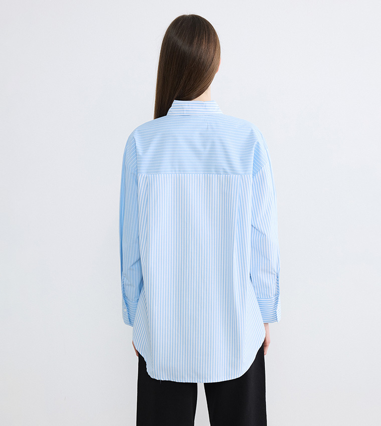 Striped Long Sleeves Oversized Shirt