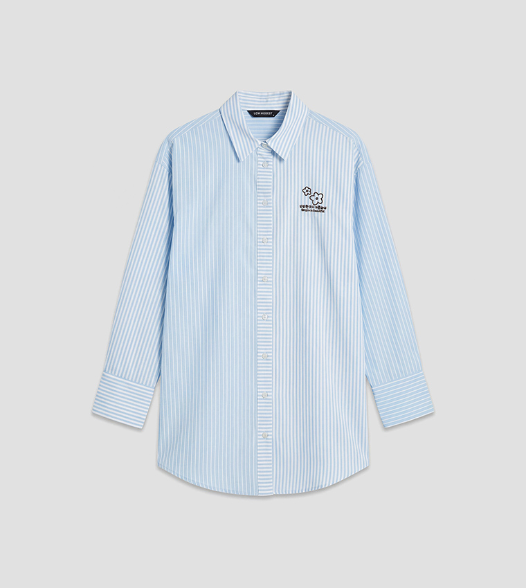 Striped Long Sleeves Oversized Shirt